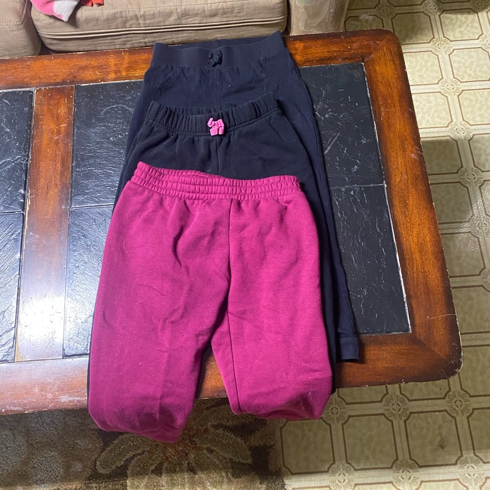 3 pairs of girls size 6 sweatpants